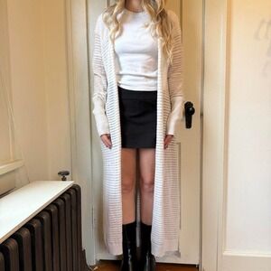 Vintage 90s y2k white knit cardigan duster